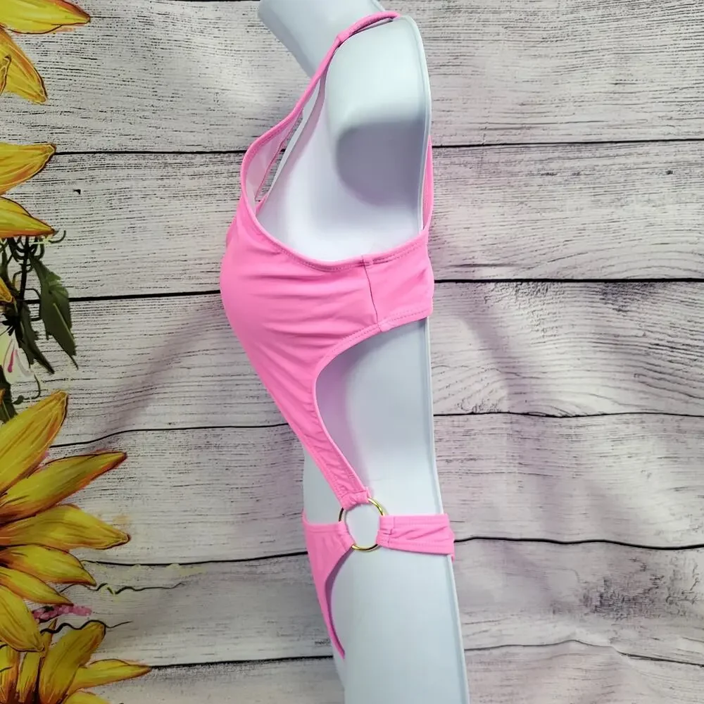 Pink O-Ring Swim Suit Size M‎